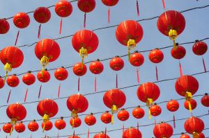 Dangling red lanterns