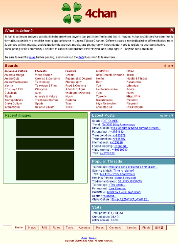 4chan front page in 2009