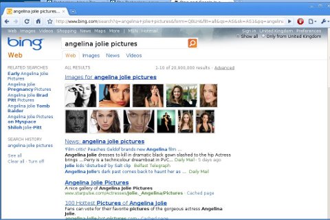 Angelina Jolie pictures in Bing