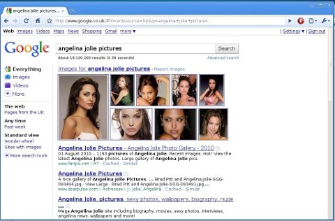 Angelina Jolie pictures in Google