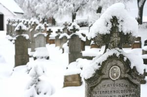 Cemetery in snow