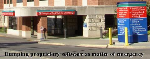 Dumping proprietary software as matter of emergency
