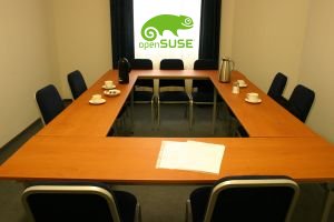 Conference room with OpenSUSE