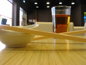 Chopsticks and tea