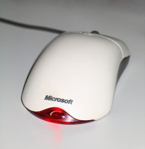 Mouse with Microsoft logo