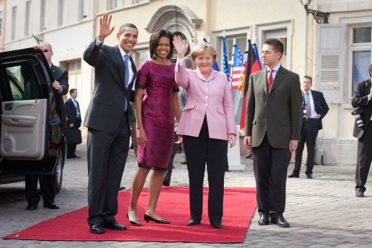 President and First Lady Obama with Chancellor Merkel