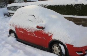 Snow on car