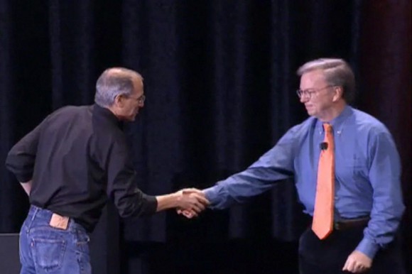 steve jobs and bill gates shaking hands