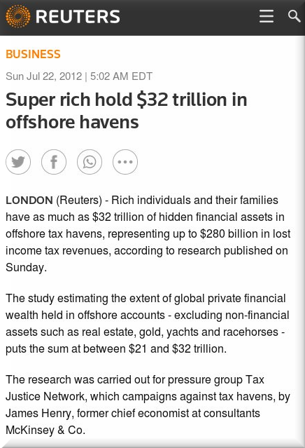 Reuters on tax havens