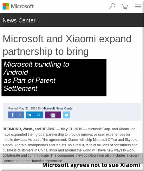 Xiaomi patent settlement