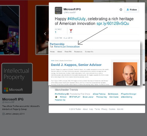 Microsoft links to David Kappos