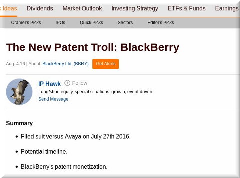 The IP Hawk on BlackBerry