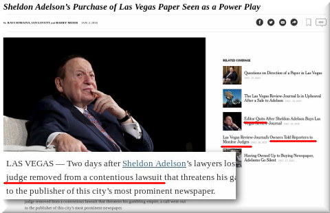 Sheldon Adelson’s Purchase of Las Vegas Paper Seen as a Power Play