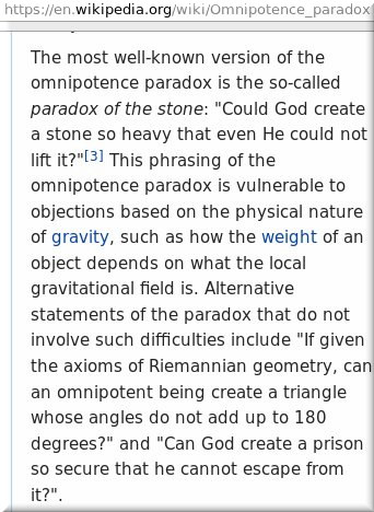 Omnipotence paradox