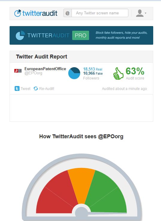 Twitter audit for EPO