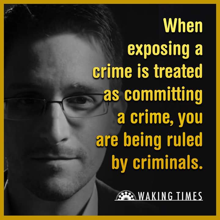 When Exposing A Crime Is Treated As Committing A Crime, You Are Being Ruled By The Criminals Themselves.