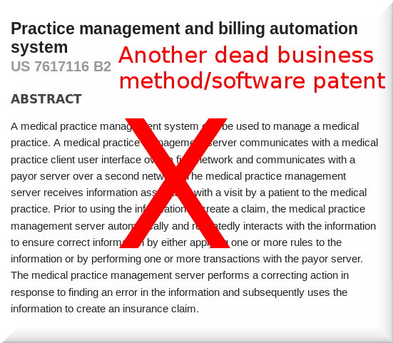 Another dead business method/software patent