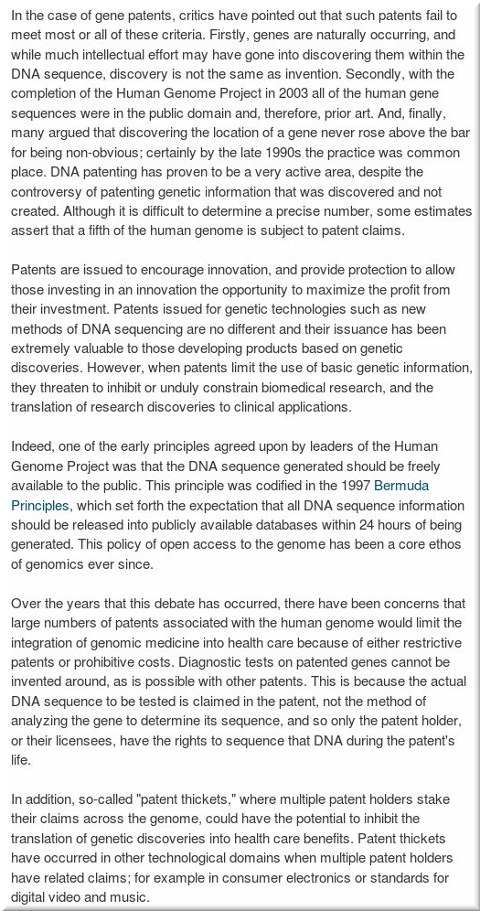 Intellectual Property and Genomics