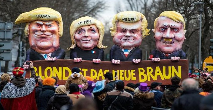 Satirical carnival floats mock Trump