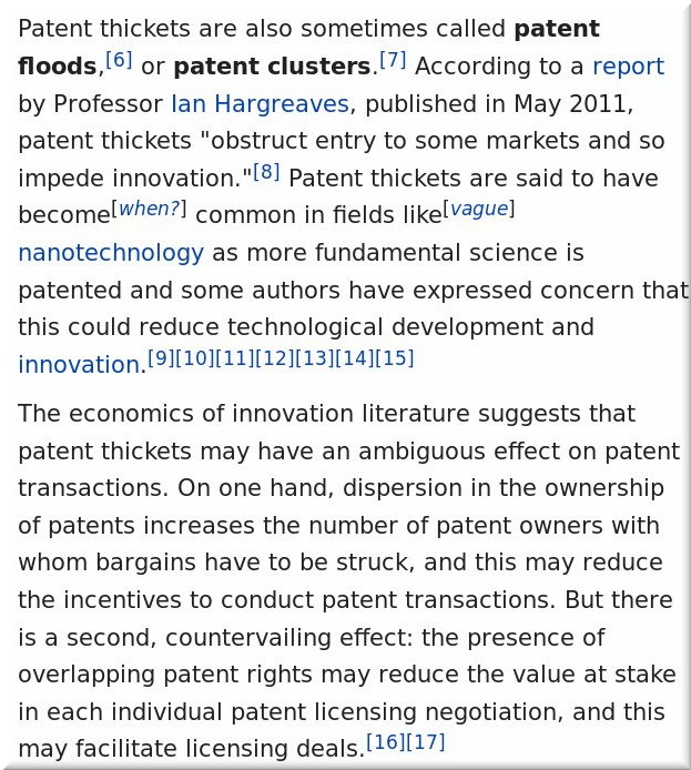 Patent thicket