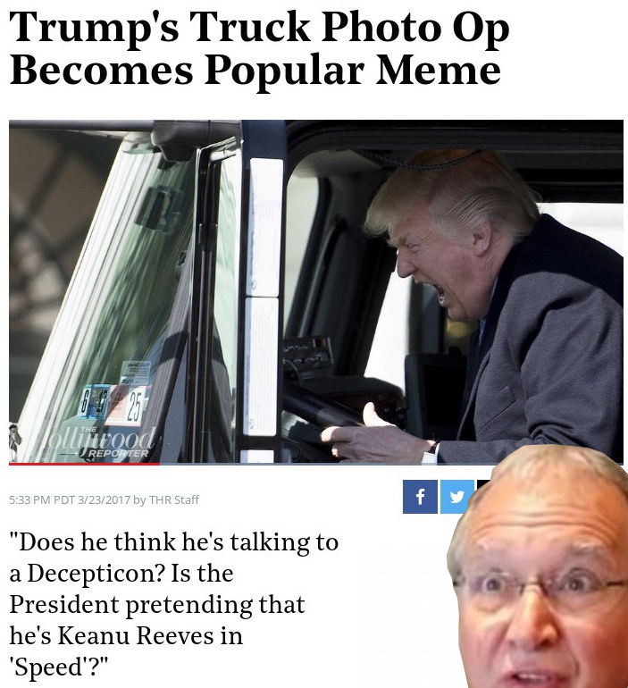 Trump's Truck Photo Op Becomes Popular Meme