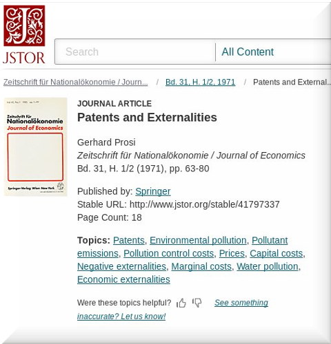 On patent externality