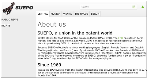 The staff union of the EPO (SUEPO)