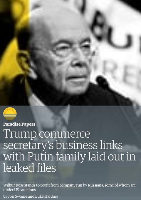 Trump commerce secretary's business links with Putin family laid out in leaked files