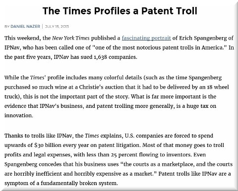 The Times Profiles a Patent Troll