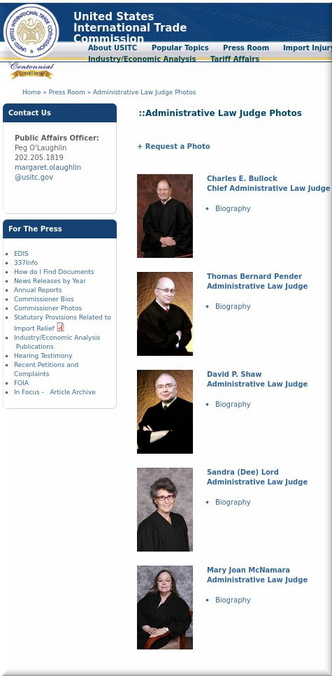 Administrative Law Judge Photos