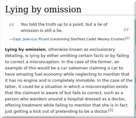 Lying by omission