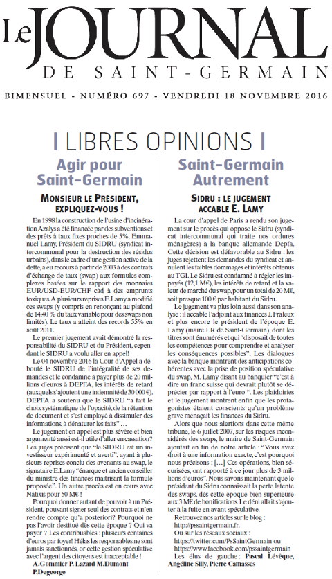 Journal de Saint-Germain Journal 18 Nov 2016