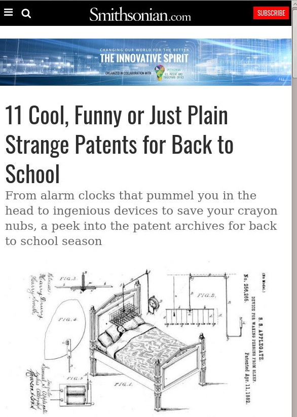 11 Cool, Funny or Just Plain Strange Patents for Back to School