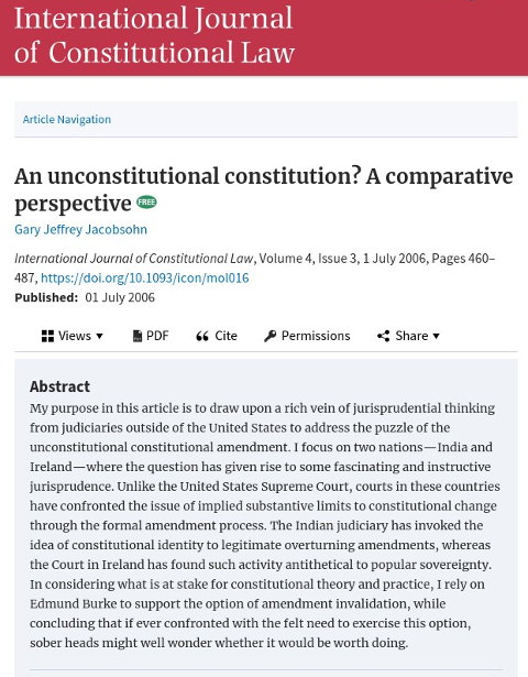 An unconstitutional constitution? A comparative perspective