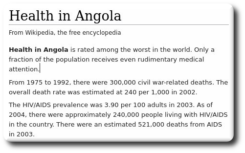 Health in Angola