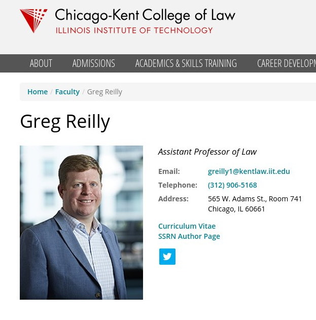 Greg Reilly, IIT Chicago-Kent College of Law