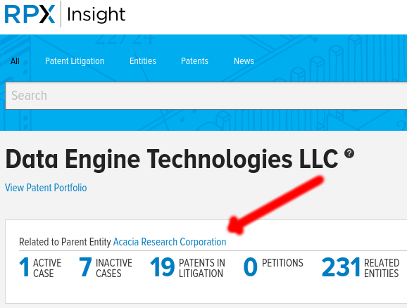 Data Engine Technologies (DET) and Acacia Research Corp.