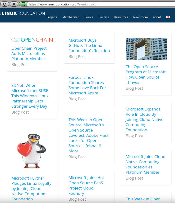 The Linux Foundation on Microsoft