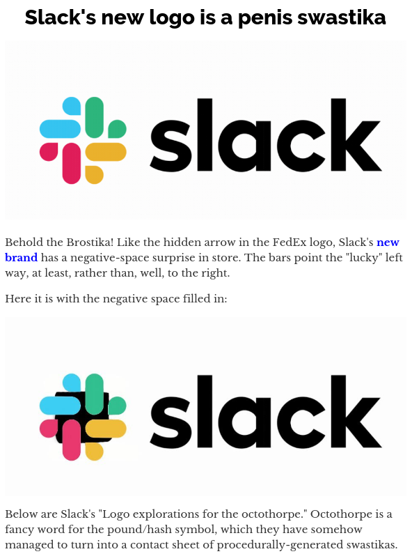 Slack's new logo is a penis swastika