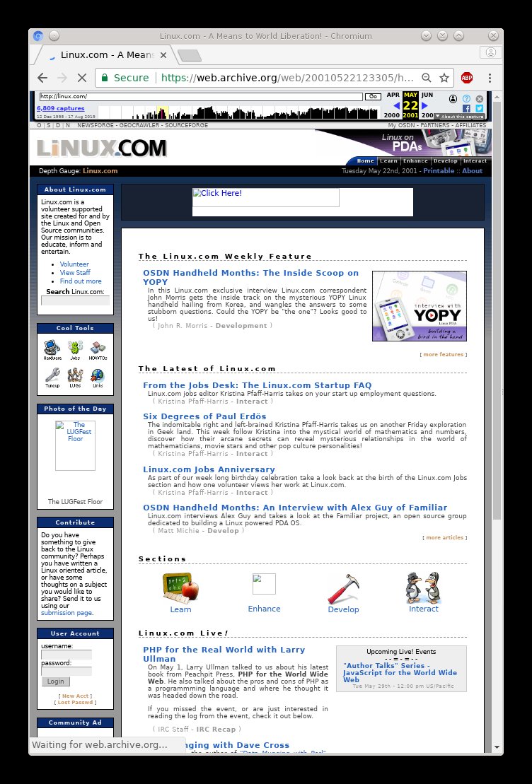 Linux.com in 2001