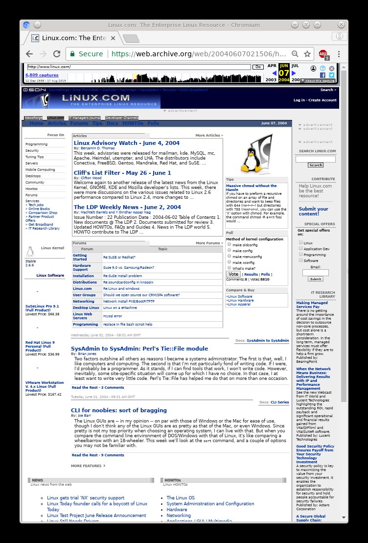 Linux.com in 2004