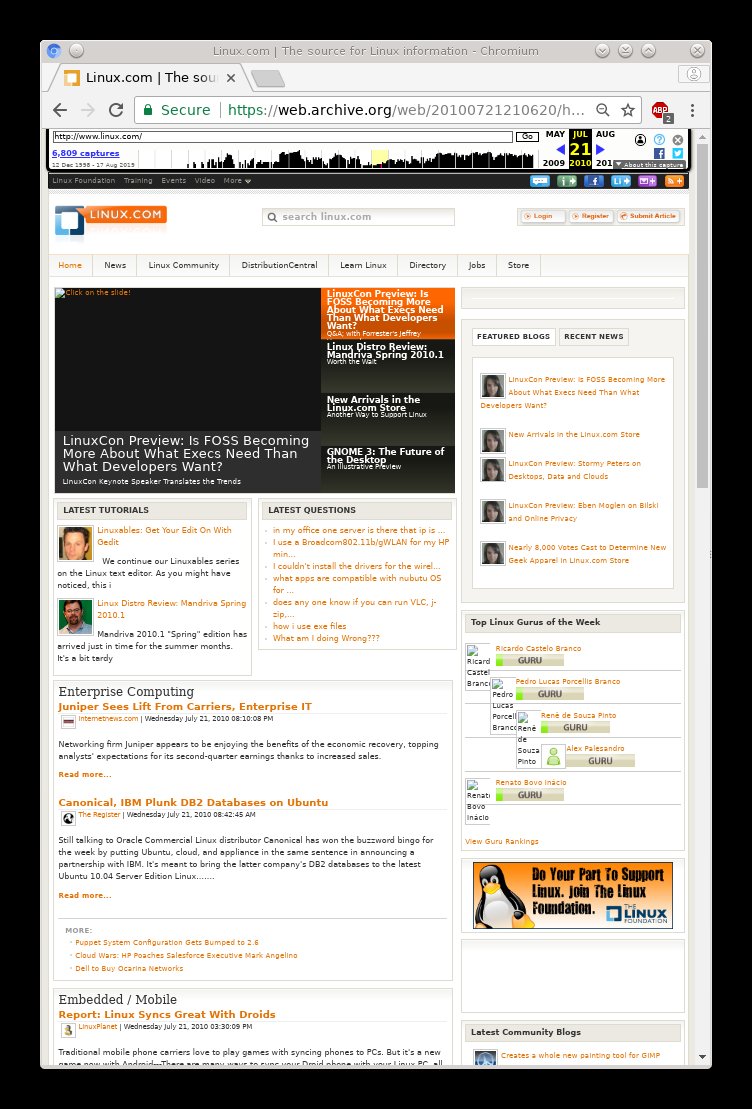 Linux.com in 2010