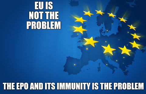 EU is not the problem. The EPO and its immunity is the problem.