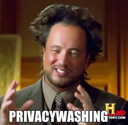 Privacywashing meme