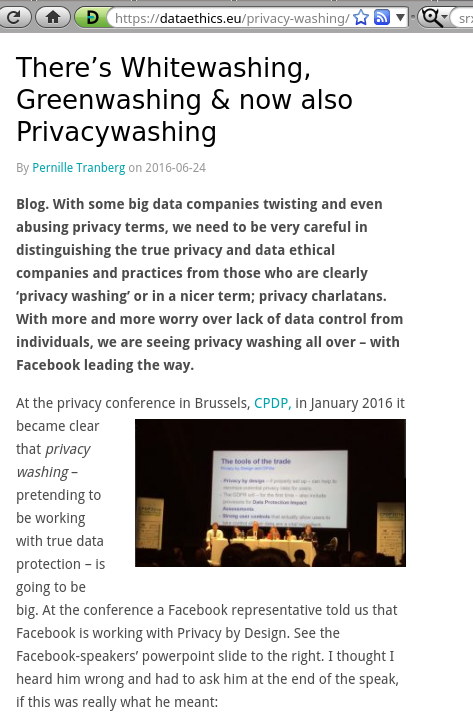 There’s Whitewashing, Greenwashing & now also Privacywashing