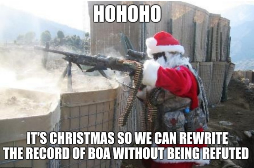 Hohoho. It's Christmas so we can rewrite the record of BoA without being refuted.