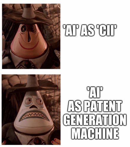 'AI' as 'CII'; 'AI' as patent generation machine