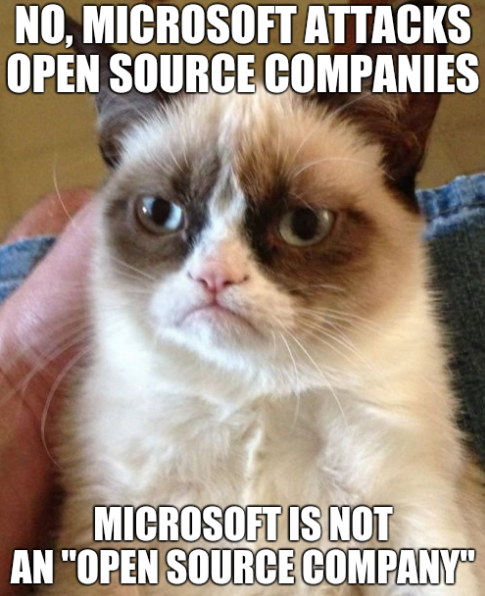 No, Microsoft attacks Open Source companies; Microsoft is not an 'Open Source company'