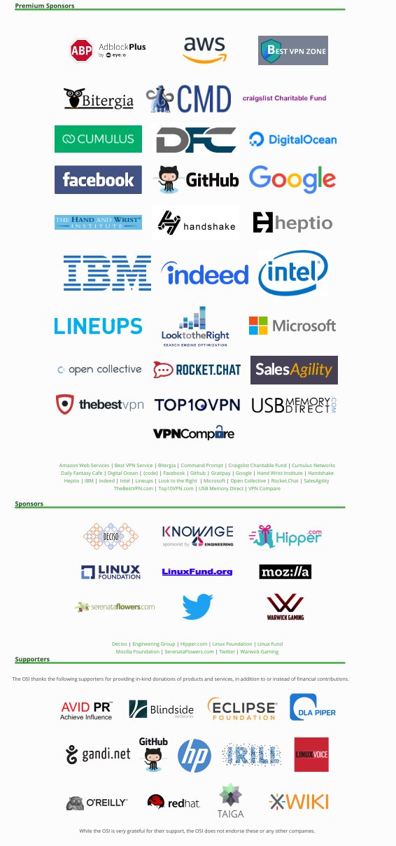 Open Source Initiative (OSI) sponsors