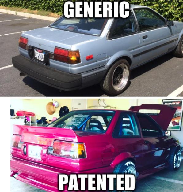 Pimped-up ride: Generic, Patented